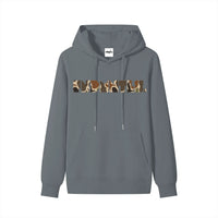 Gray hoodie with camouflage logo