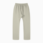Front view of beige One Piece unisex casual straight leg pants with drawstring closure, suitable for basics and everyday wear.