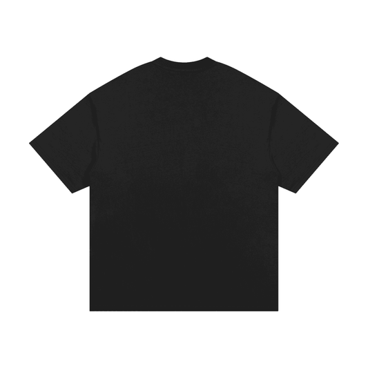 Back view of black Premio Heavyweight Cotton T-Shirt