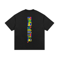 Blue Kinte Heavyweight Cotton T-Shirt in black, back view