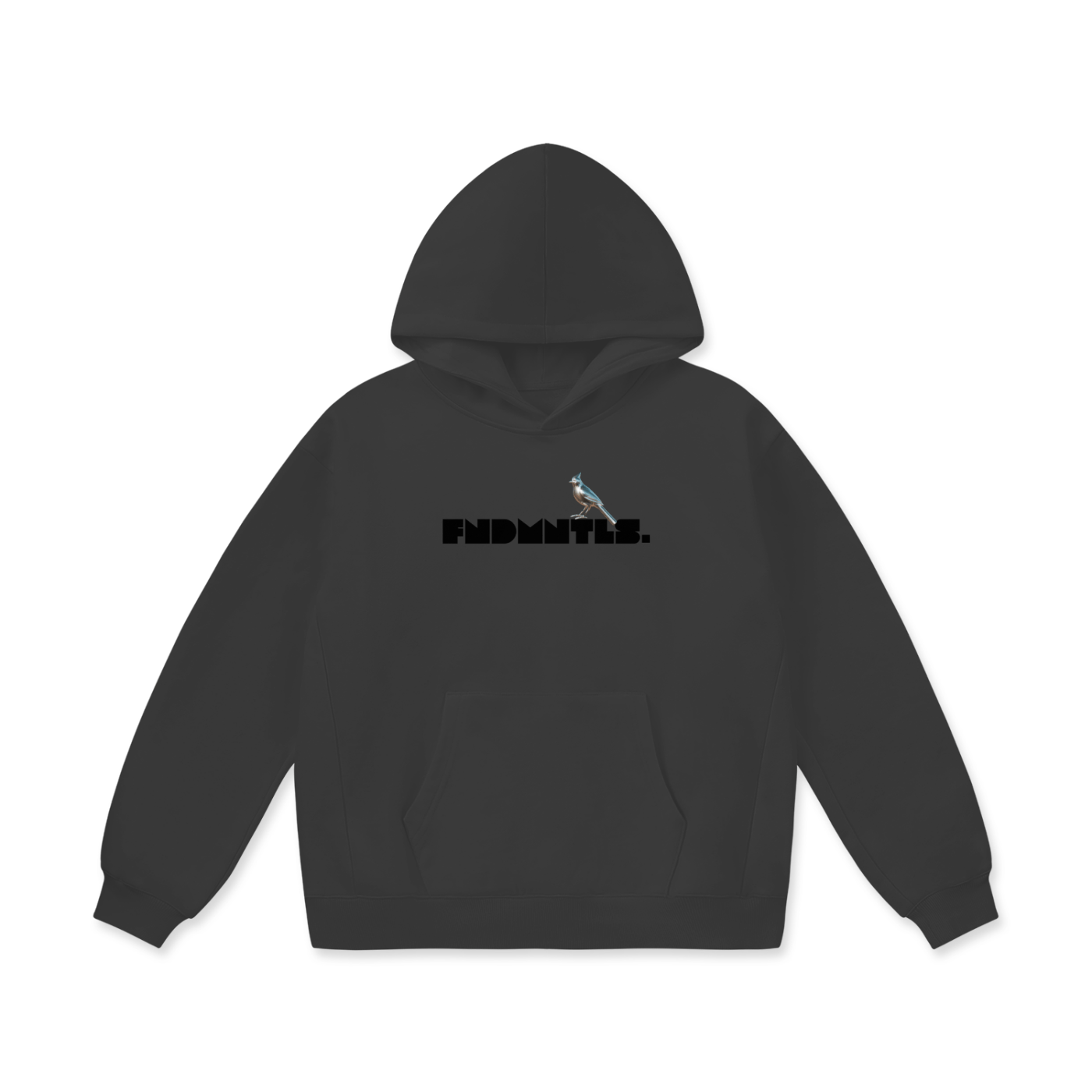 Chrome Cardinals Oversize Heavyweight Fleece Hoodie in dark gray front view