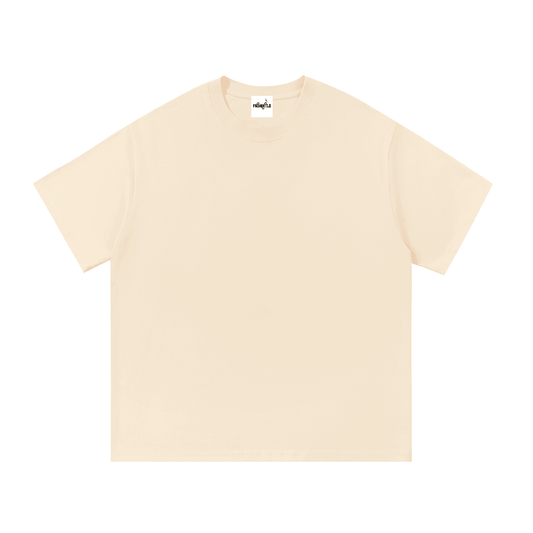 Beige cotton T-shirt for daily wear, casual apparel