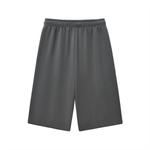Back view of dark grey Chrome Cardinals Relaxed Drawstring Three-quarter Sweatpants highlighting elastic waistband and comfortable fit.