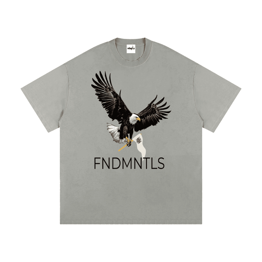 Apex Dominion Heavyweight Tee 275 GSM cotton graphic t-shirt in Light Apricot | FNDMNTLS