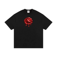 Black Premio Heavyweight Cotton T-Shirt with red bird logo