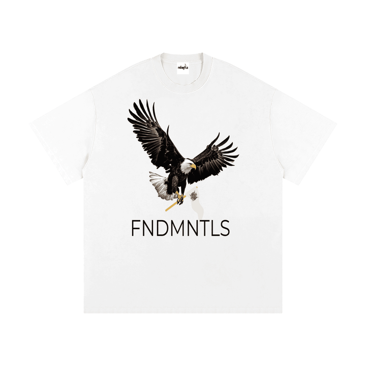 Apex Dominion Heavyweight Tee 275 GSM cotton graphic t-shirt in White | FNDMNTLS