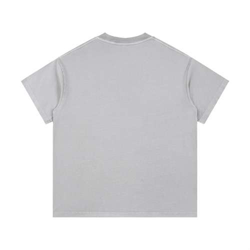 Back view of light grey Balenciaga Vintage Wash Cotton T-Shirt showcasing its clean, minimal design and soft cotton fabric.