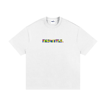 Blue Kinte Heavyweight Cotton T-Shirt in white