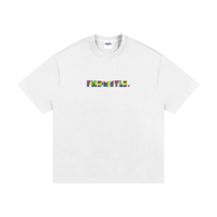 Blue Kinte Heavyweight Cotton T-Shirt in white