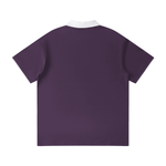 Unisex polo shirt with contrast collar and embroidered logos