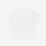 Plain white t-shirt on a light beige background