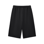 Back view of black Chrome Cardinals Relaxed Drawstring Three-quarter Sweatpants showing elastic waistband and relaxed fit for sporty comfort.
