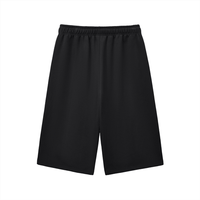 Back view of black Chrome Cardinals Relaxed Drawstring Three-quarter Sweatpants showing elastic waistband and relaxed fit for sporty comfort.
