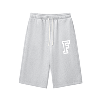 Light grey Chrome Cardinals Relaxed Drawstring Three-quarter Sweatpants featuring white 'F' logo and drawstring waist, perfect for everyday style.
