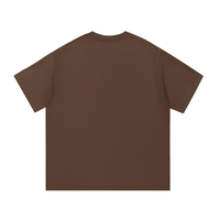 Back view of brown P.O.L.O. Essential Cotton T-Shirt, unisex 100% cotton tee with a relaxed, everyday fit.
