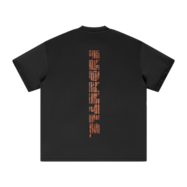 Brick after Brick Heavyweight Graphic Tee black 305 GSM cotton t-shirt | FNDMNTLS