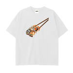 FNDMNTLS Omakase Heavyweight Tee sushi graphic in Solid White