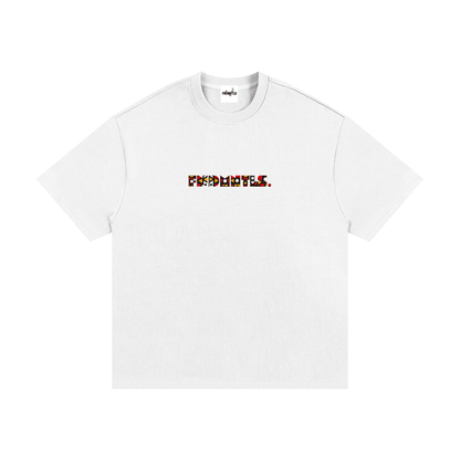 Kinte heavyweight cotton T-shirt with colorful tribal pattern front view