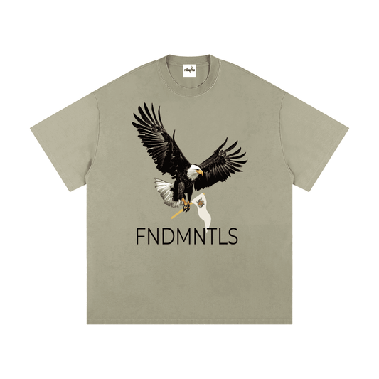 Apex Dominion Heavyweight Tee 275 GSM cotton graphic t-shirt in Light Gray | FNDMNTLS