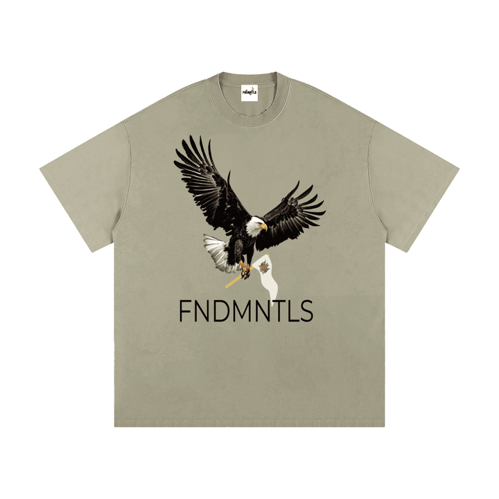 Apex Dominion Heavyweight Tee 275 GSM cotton graphic t-shirt in Light Gray | FNDMNTLS