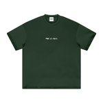 Dark green heavyweight T-shirt with graphic design, casual wear