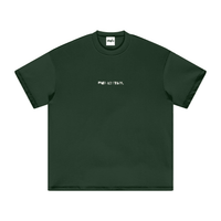 Dark green heavyweight T-shirt with graphic design, casual wear