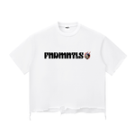 white 8 Ball Snow Wash Raw-Hem Boxy T-shirt

