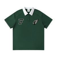 Unisex polo shirt with contrast collar and embroidered logos