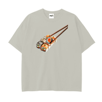 FNDMNTLS Omakase Heavyweight Tee sushi graphic in Carbon Grey