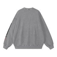 Back view of grey Snow Washed Oversized Sweatshirt showing relaxed oversized fit and clean design for versatile casual wear.