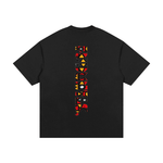 Kinte heavyweight cotton T-shirt with colorful tribal pattern back view