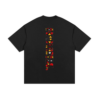 Kinte heavyweight cotton T-shirt with colorful tribal pattern back view