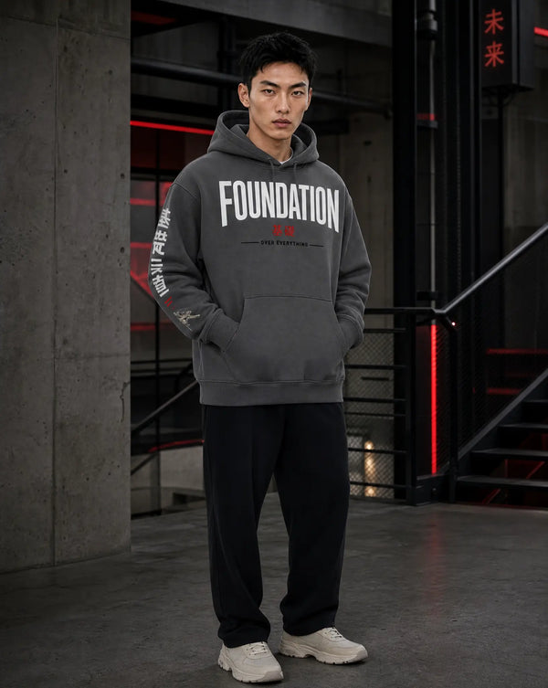 Foundation Essential Oversized Boxy Fleece Hoodie | FNDMNTLS