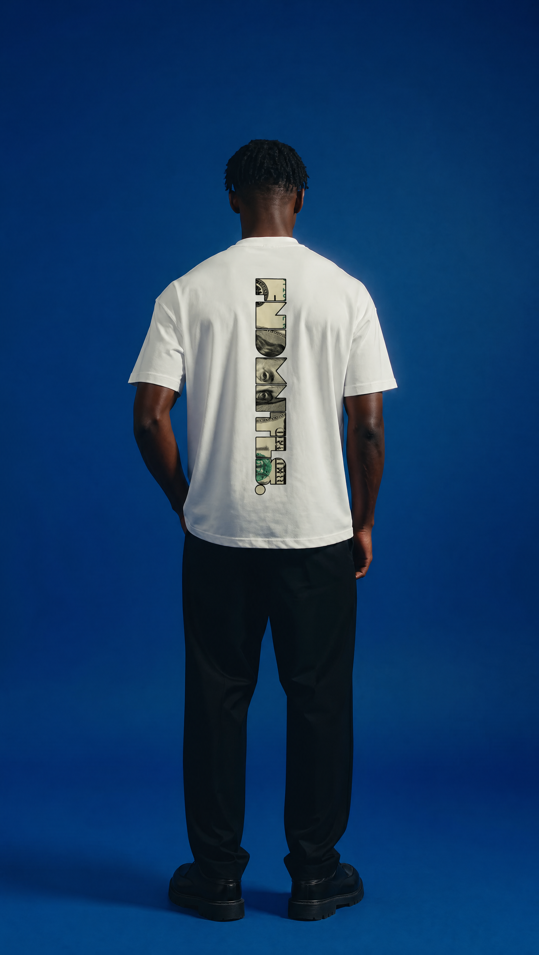 Model wearing Ben Franklin Heavyweight Essential Tee | FNDMNTLS