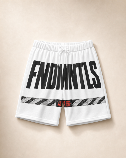 FNDMNTLS® Infrastructure Mi Tong Mesh Shorts — product photo