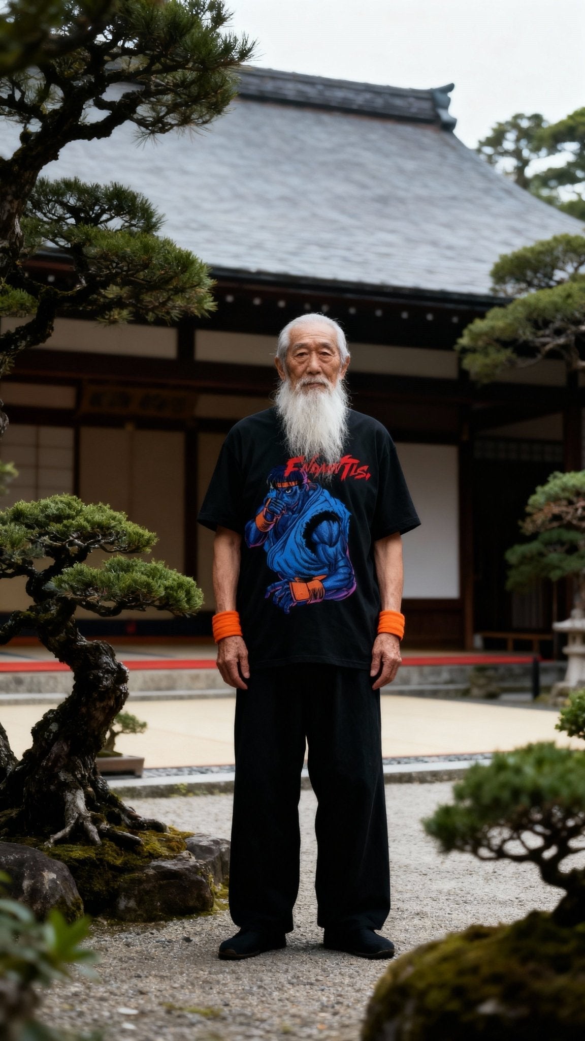Model wearing Shoryuken Tee | FNDMNTLS