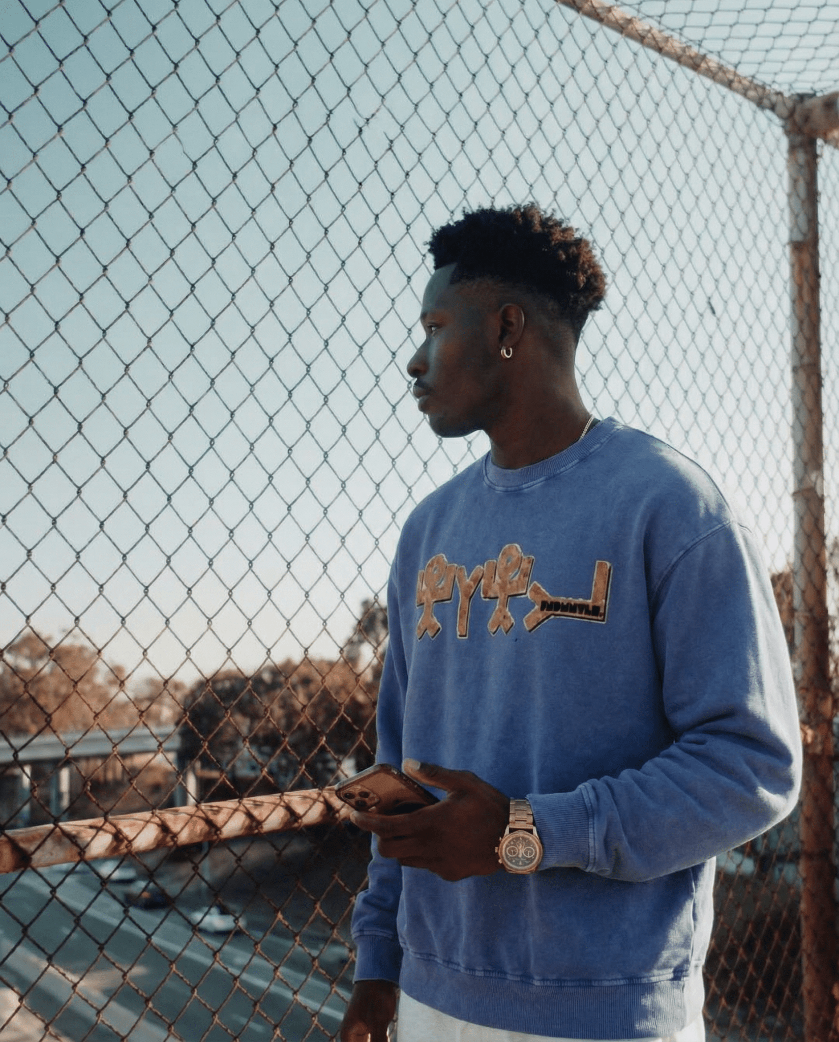 Model wearing Barak Yahud Sweatshirt | FNDMNTLS
