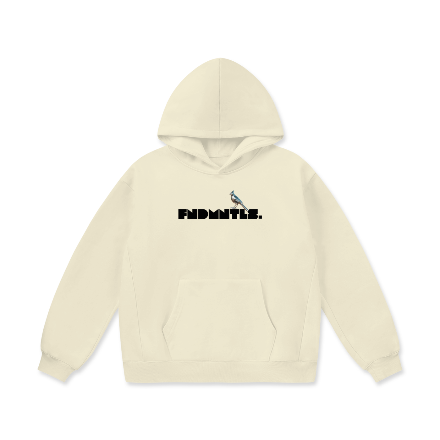 Chrome Cardinals Oversize Heavyweight Fleece Hoodie in cream front view