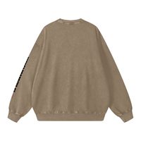 Back view of brown Snow Washed Oversized Sweatshirt showcasing oversized fit and minimal back design for casual styling.