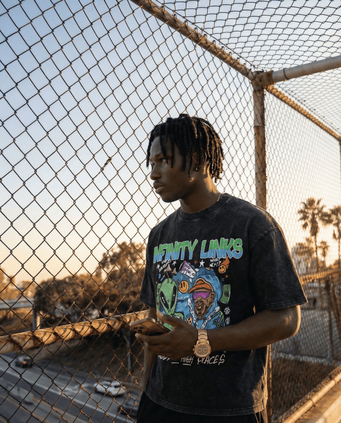 Aliens Oversize Snow Washed Graphic T-Shirt by Shop FNDMNTLS - Tshirts, 100% Cotton, 100% Cotton Shirt