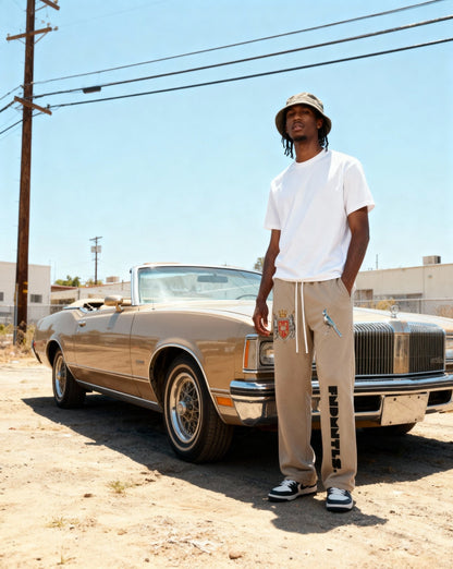 Armor of God Crest Fleece Bottoms by Shop FNDMNTLS - bottoms, Armor of God FNDMNTLS, autumn winter fashion