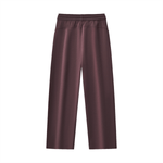 Back view of brown Essential Drawstring Straight-Leg Sweatpants with a clean, wide-leg design for casual or sporty looks.