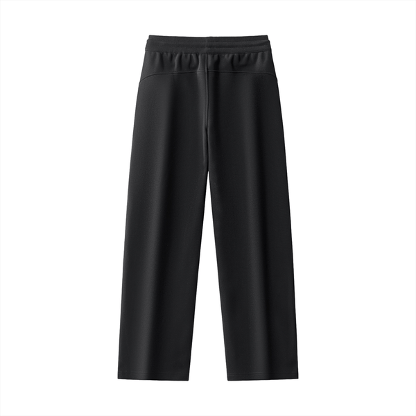 Back view of black Essential Drawstring Straight-Leg Sweatpants showing clean, minimal design for sporty or casual outfits.