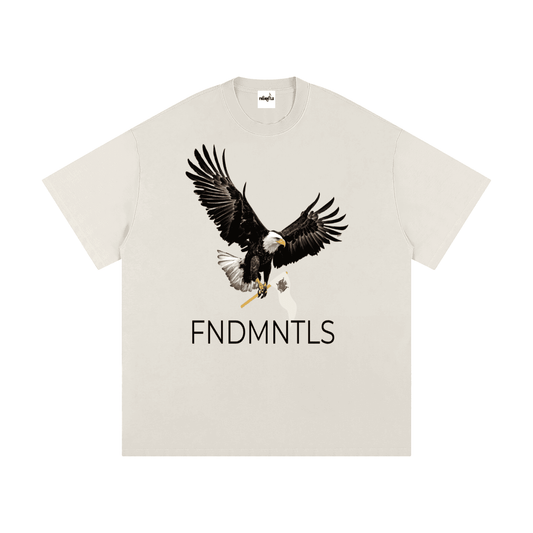 Apex Dominion Heavyweight Tee 275 GSM cotton graphic t-shirt in Greyish Green | FNDMNTLS