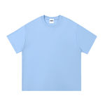 Light blue cotton T-shirt for daily wear, casual streetwear