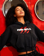 Blood Scarred Snow Washed Cropped Hoodie by Shop FNDMNTLS - hoodies, Casual Wear, Cropped Hoodie