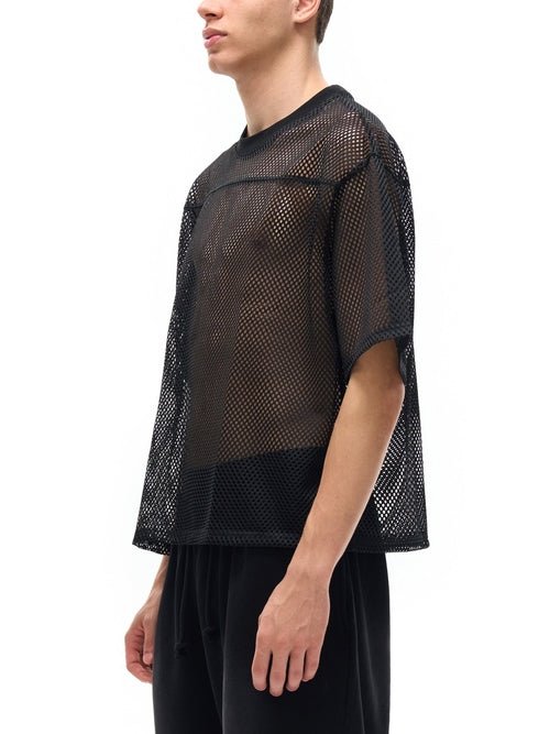 Boxy Net T-Shirt with Bird Motif - Stylish & Versatile Style by Shop FNDMNTLS - Tshirts, Boxy Net T-shirt, Casual Wear