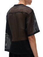 Boxy Net T-Shirt with Bird Motif - Stylish & Versatile Style by Shop FNDMNTLS - Tshirts, Boxy Net T-shirt, Casual Wear