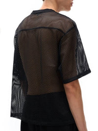 Boxy Net T-Shirt with Bird Motif - Stylish & Versatile Style by Shop FNDMNTLS - Tshirts, Boxy Net T-shirt, Casual Wear