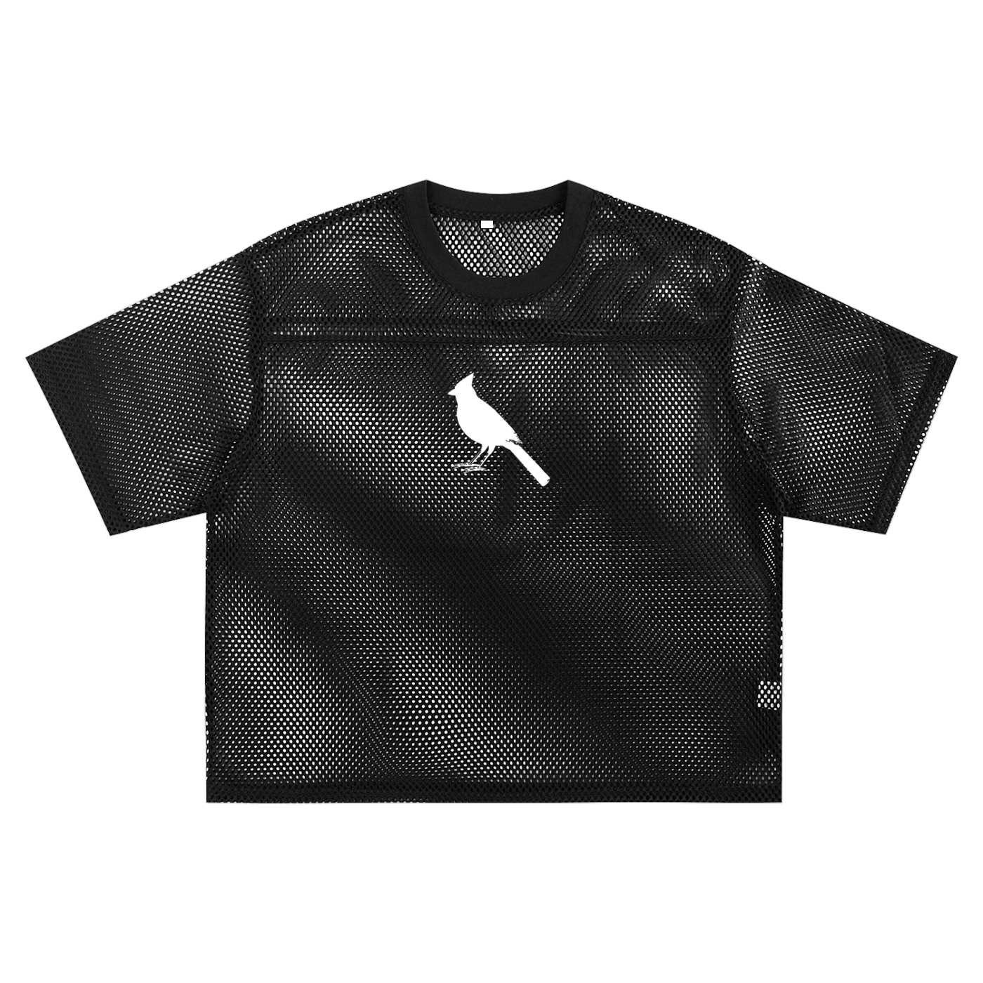 Boxy Net T-Shirt with Bird Motif - Stylish & Versatile Style by Shop FNDMNTLS - Tshirts, Boxy Net T-shirt, Casual Wear